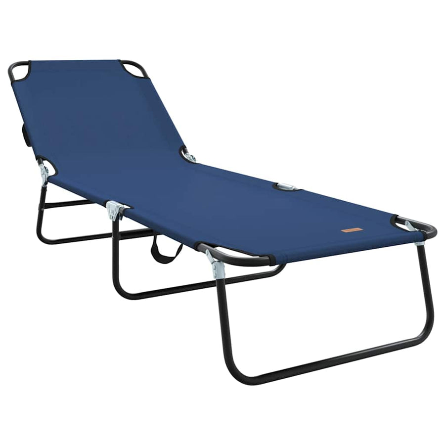 Opvouwbare zonnebed Blauw 188 x 57 x 86,5 cm Polyester