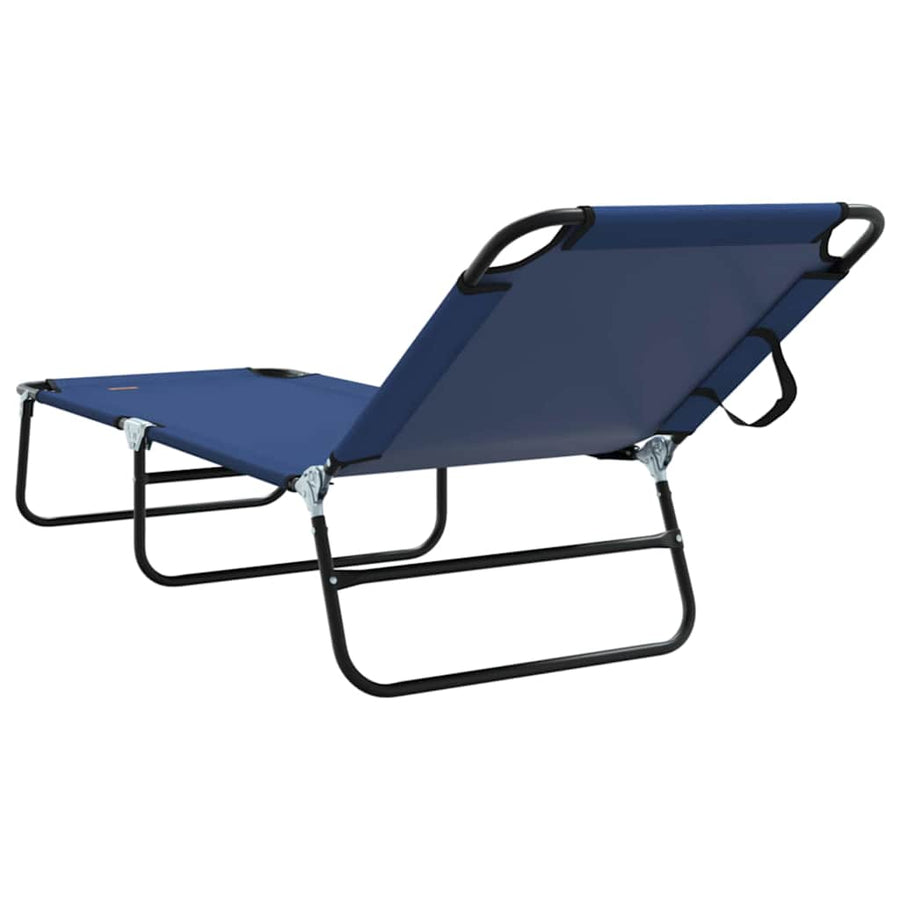 Opvouwbare zonnebed Blauw 188 x 57 x 86,5 cm Polyester