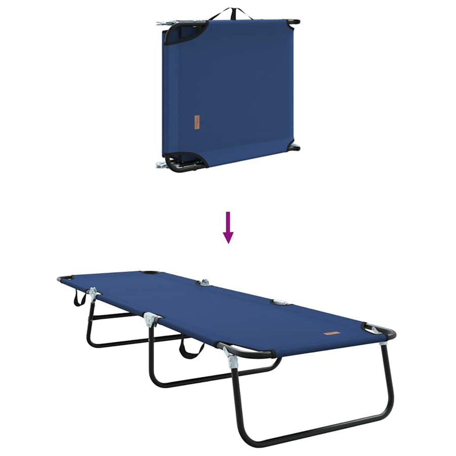 Opvouwbare zonnebed Blauw 188 x 57 x 86,5 cm Polyester