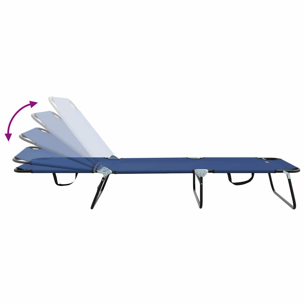 Opvouwbare zonnebed Blauw 188 x 57 x 86,5 cm Polyester