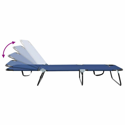 Opvouwbare zonnebed Blauw 188 x 57 x 86,5 cm Polyester