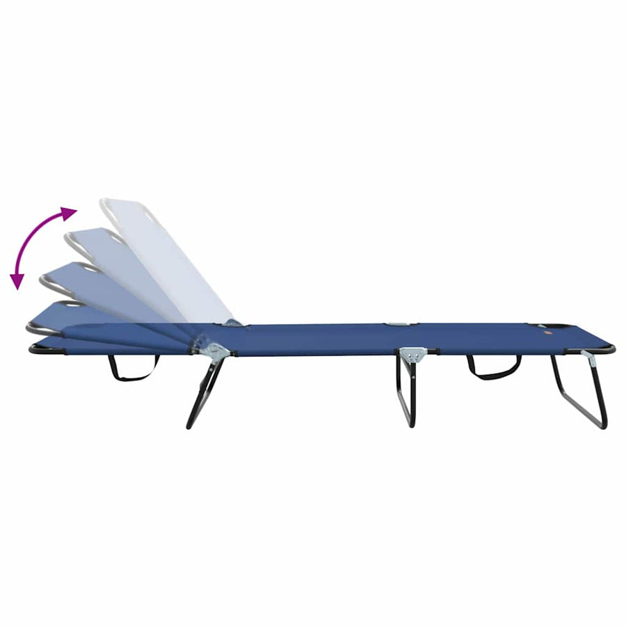 Opvouwbare zonnebed Blauw 188 x 57 x 86,5 cm Polyester