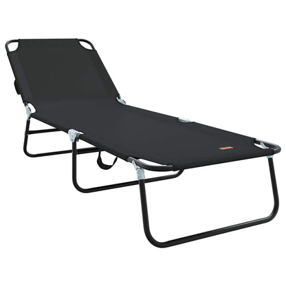 Opvouwbare zonnebed Zwart 188 x 57 x 86,5 cm Polyester
