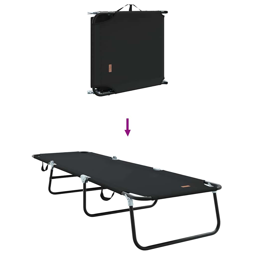 Opvouwbare zonnebed Zwart 188 x 57 x 86,5 cm Polyester