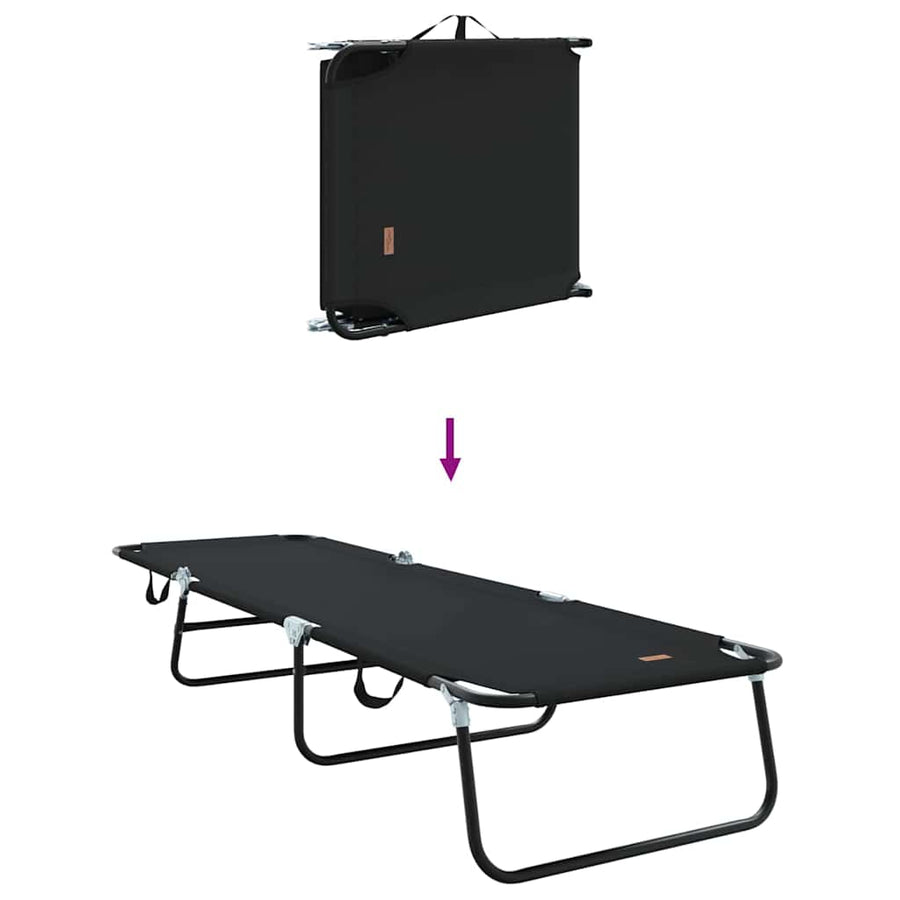 Opvouwbare zonnebed Zwart 188 x 57 x 86,5 cm Polyester