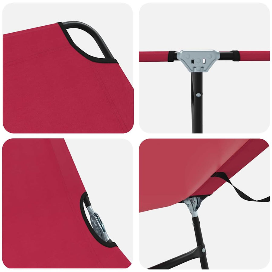 Opvouwbare zonnebed Rood 188 x 57 x 86,5 cm Polyester