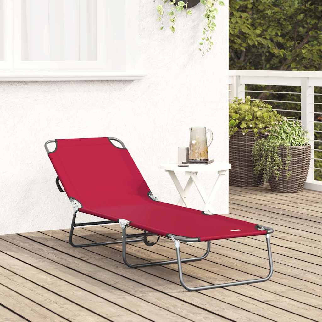 Opvouwbare zonnebed Rood 188 x 57 x 86,5 cm Polyester