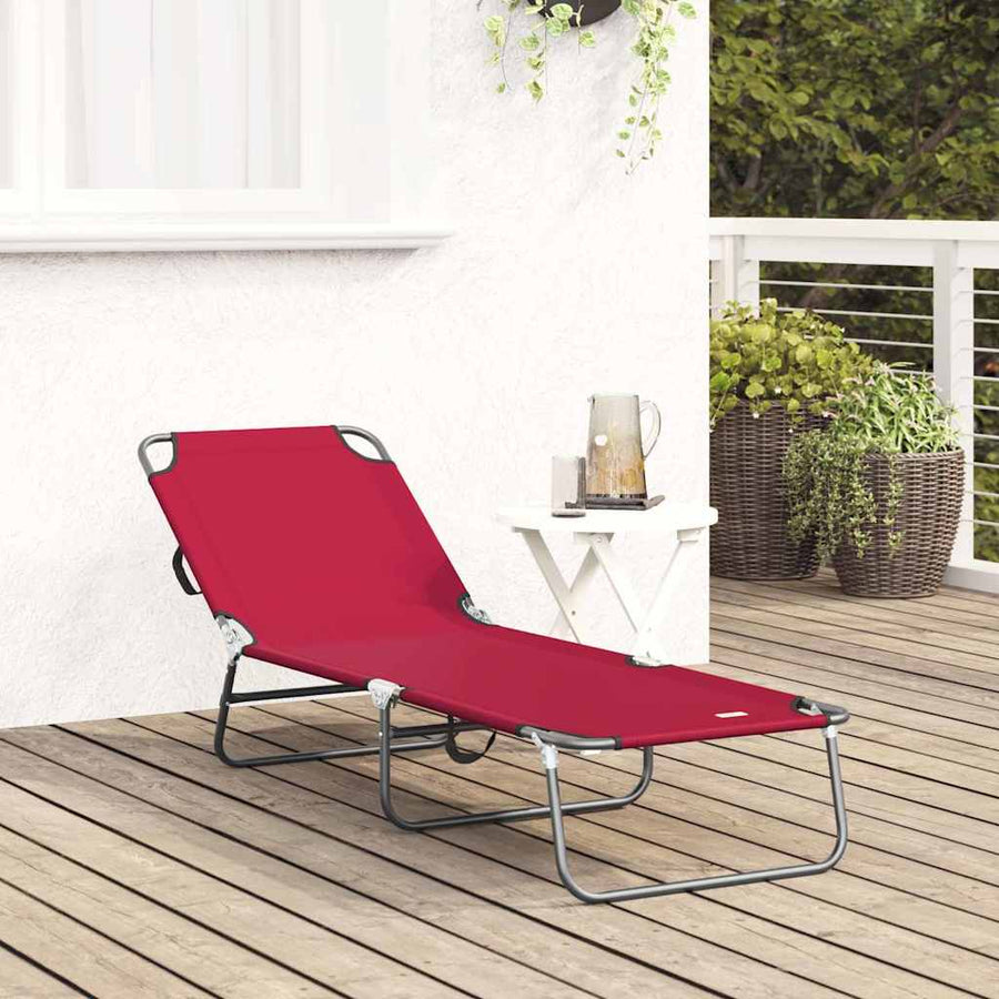 Opvouwbare zonnebed Rood 188 x 57 x 86,5 cm Polyester