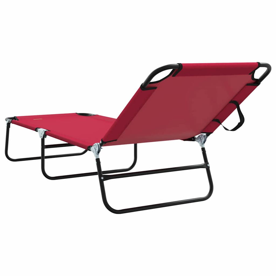Opvouwbare zonnebed Rood 188 x 57 x 86,5 cm Polyester