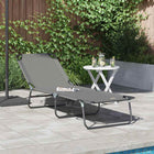 Ligstoel grijs 188x57x86,5 cm polyester
