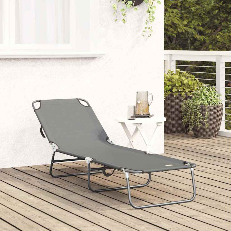 Opvouwbare zonnebed Grijs 188 x 57 x 86,5 cm Polyester