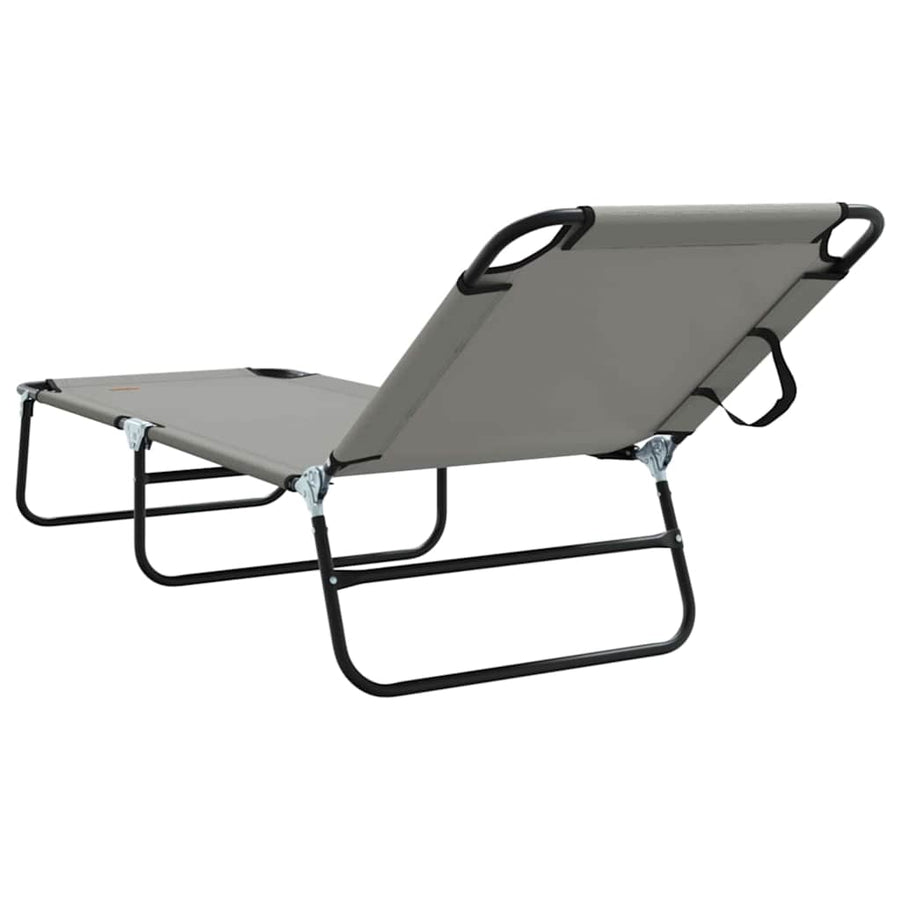 Opvouwbare zonnebed Grijs 188 x 57 x 86,5 cm Polyester