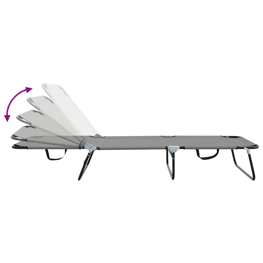 Opvouwbare zonnebed Grijs 188 x 57 x 86,5 cm Polyester