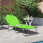 Zonnebed opvouwbaar groen 188x57x86,5 cm polyester