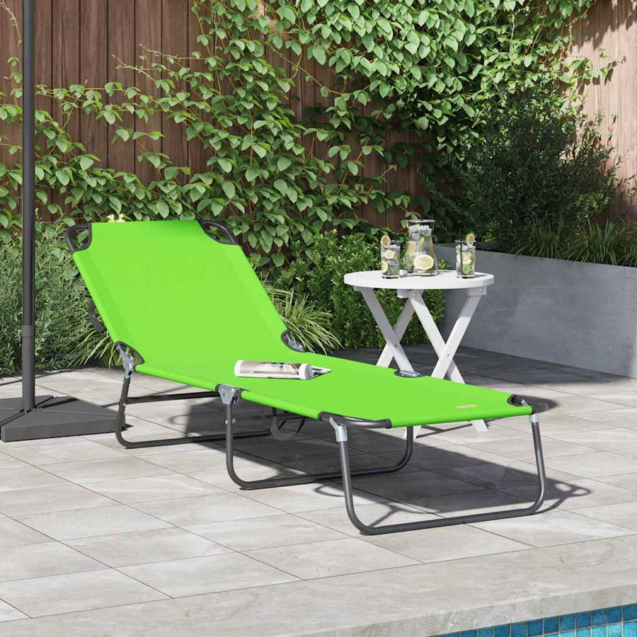 Opvouwbare zonnebed Groen 188 x 57 x 86,5 cm Polyester