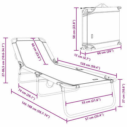 Opvouwbare zonnebed Multikleur 188 x 57 x 86,5 cm Polyester