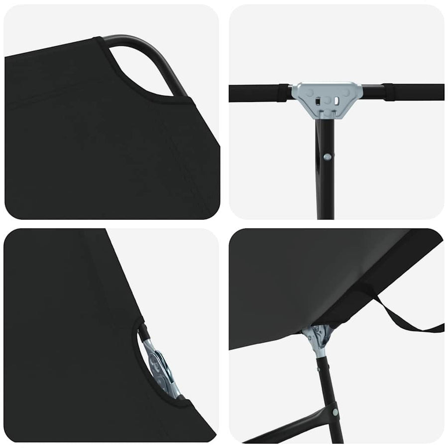 Opvouwbare zonnebed 2 pcs Zwart 188 x 57 x 86,5 cm Polyester