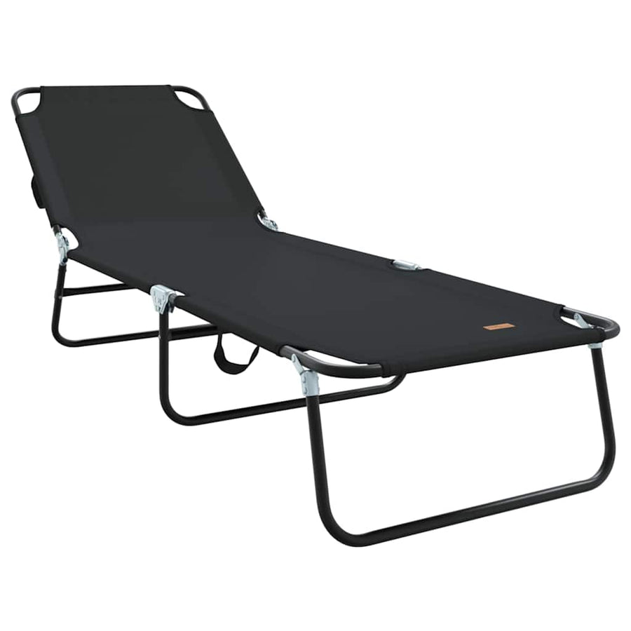 Opvouwbare zonnebed 2 pcs Zwart 188 x 57 x 86,5 cm Polyester