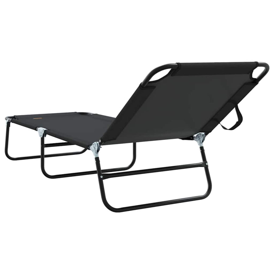 Opvouwbare zonnebed 2 pcs Zwart 188 x 57 x 86,5 cm Polyester