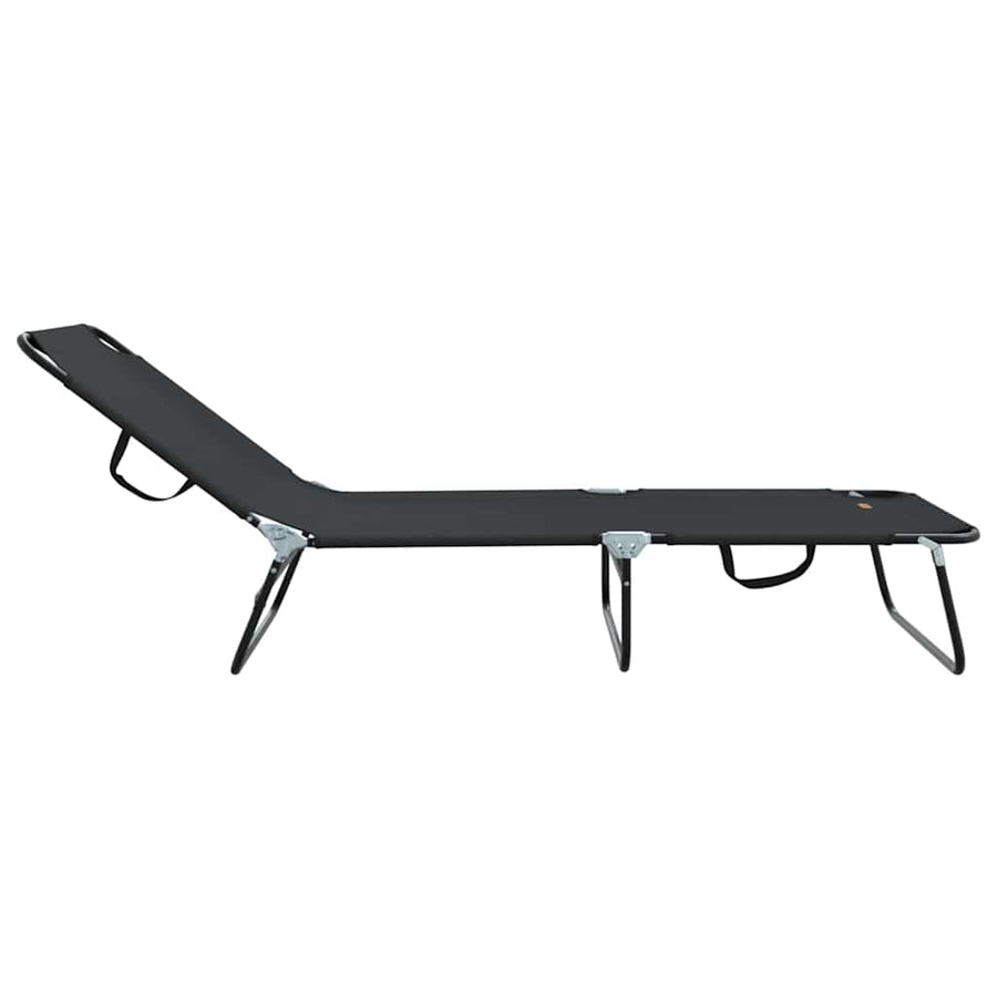 Opvouwbare zonnebed 2 pcs Zwart 188 x 57 x 86,5 cm Polyester
