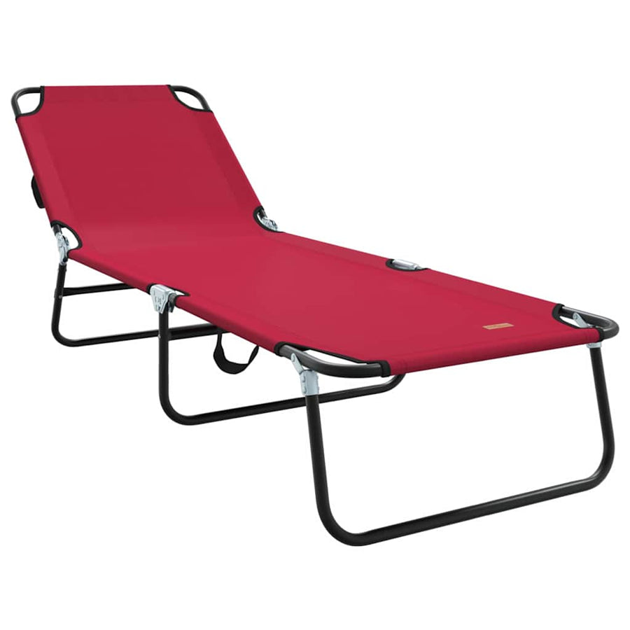 Opvouwbare zonnebed 2 pcs Rood 188 x 57 x 86,5 cm Polyester
