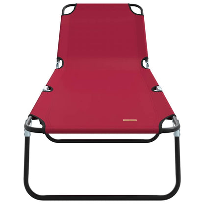 Opvouwbare zonnebed 2 pcs Rood 188 x 57 x 86,5 cm Polyester