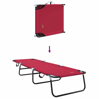 Opvouwbare zonnebed 2 pcs Rood 188 x 57 x 86,5 cm Polyester