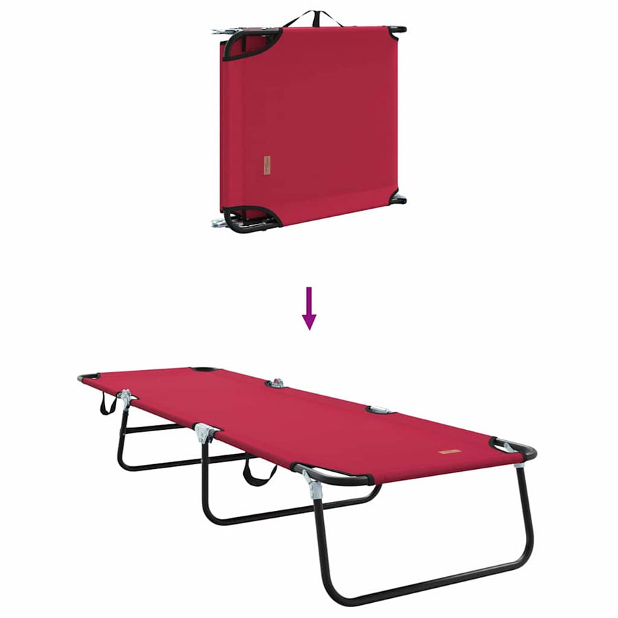 Opvouwbare zonnebed 2 pcs Rood 188 x 57 x 86,5 cm Polyester