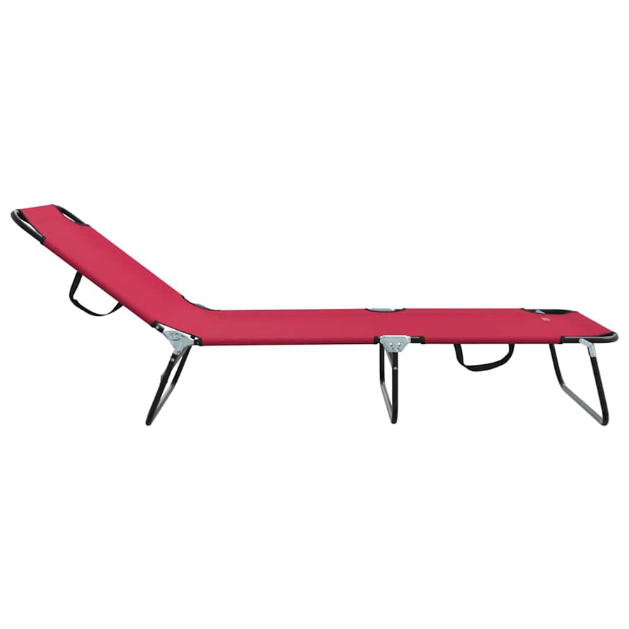 Opvouwbare zonnebed 2 pcs Rood 188 x 57 x 86,5 cm Polyester
