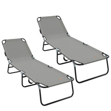 Opvouwbare zonnebed 2 pcs Grijs 188 x 57 x 86,5 cm Polyester