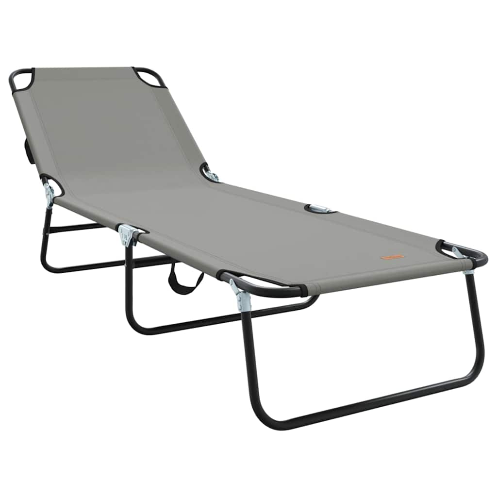 Opvouwbare zonnebed 2 pcs Grijs 188 x 57 x 86,5 cm Polyester