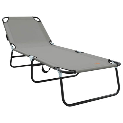 Opvouwbare zonnebed 2 pcs Grijs 188 x 57 x 86,5 cm Polyester