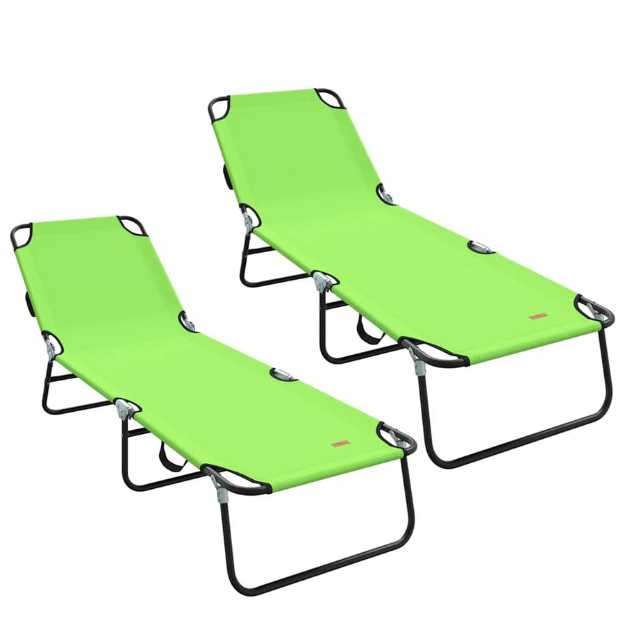 Opvouwbare zonnebed 2 pcs Groen 188 x 57 x 86,5 cm Polyester