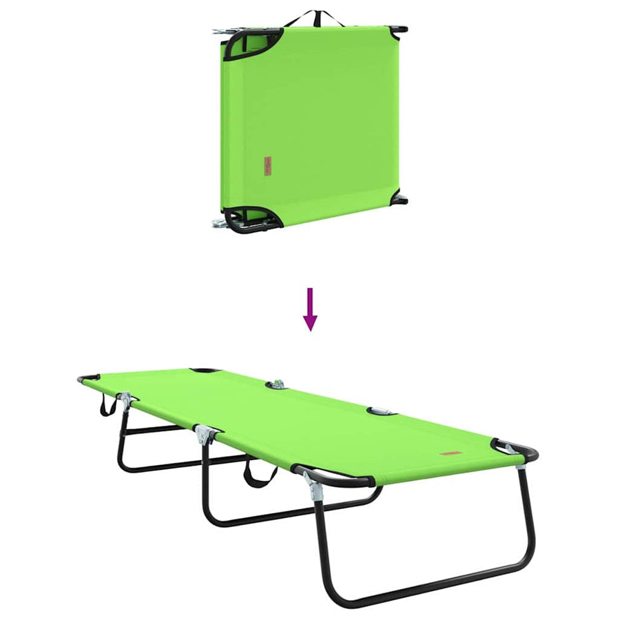 Opvouwbare zonnebed 2 pcs Groen 188 x 57 x 86,5 cm Polyester