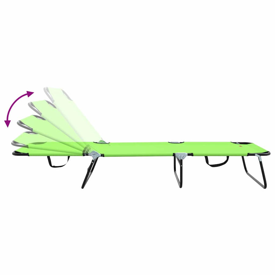 Opvouwbare zonnebed 2 pcs Groen 188 x 57 x 86,5 cm Polyester