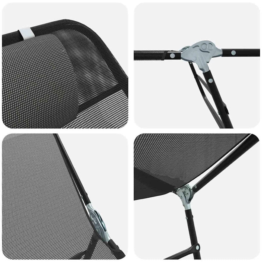 Opvouwbare zonnebed Zwart 182 x 55 x 85,5 cm Textileen