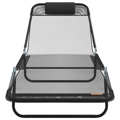 Opvouwbare zonnebed Zwart 182 x 55 x 85,5 cm Textileen