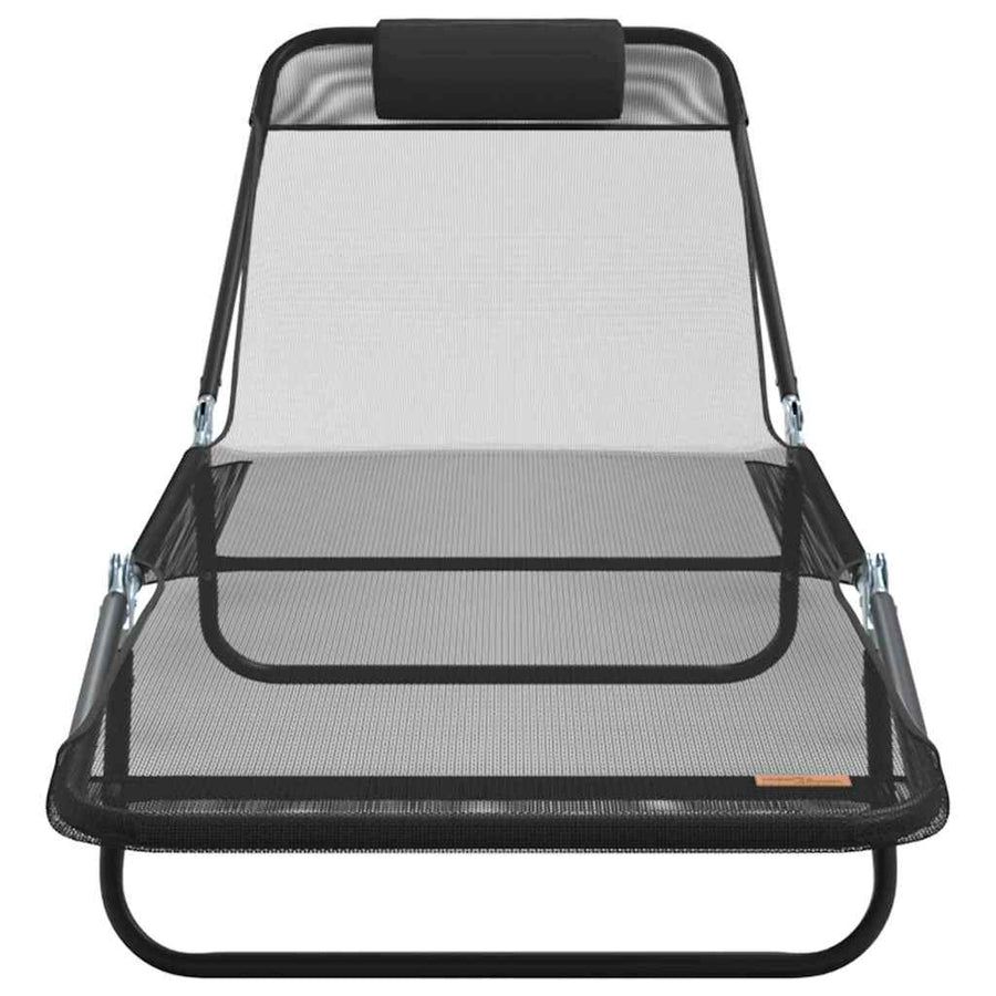 Opvouwbare zonnebed Zwart 182 x 55 x 85,5 cm Textileen