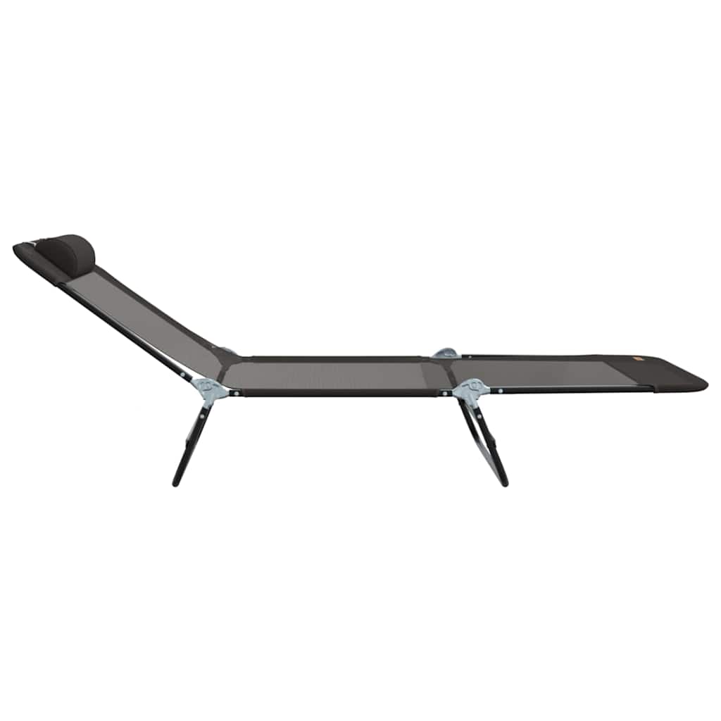 Opvouwbare zonnebed Zwart 182 x 55 x 85,5 cm Textileen