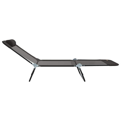 Opvouwbare zonnebed Zwart 182 x 55 x 85,5 cm Textileen