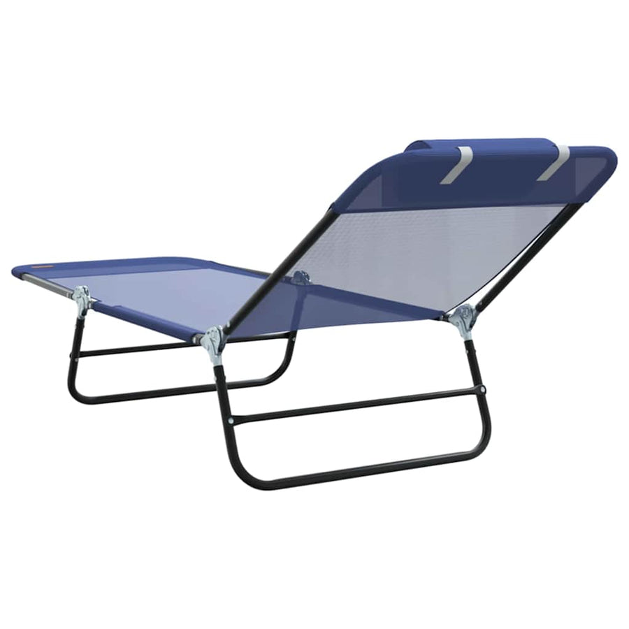 Opvouwbare zonnebed Marineblauw 182 x 55 x 85,5 cm Textileen