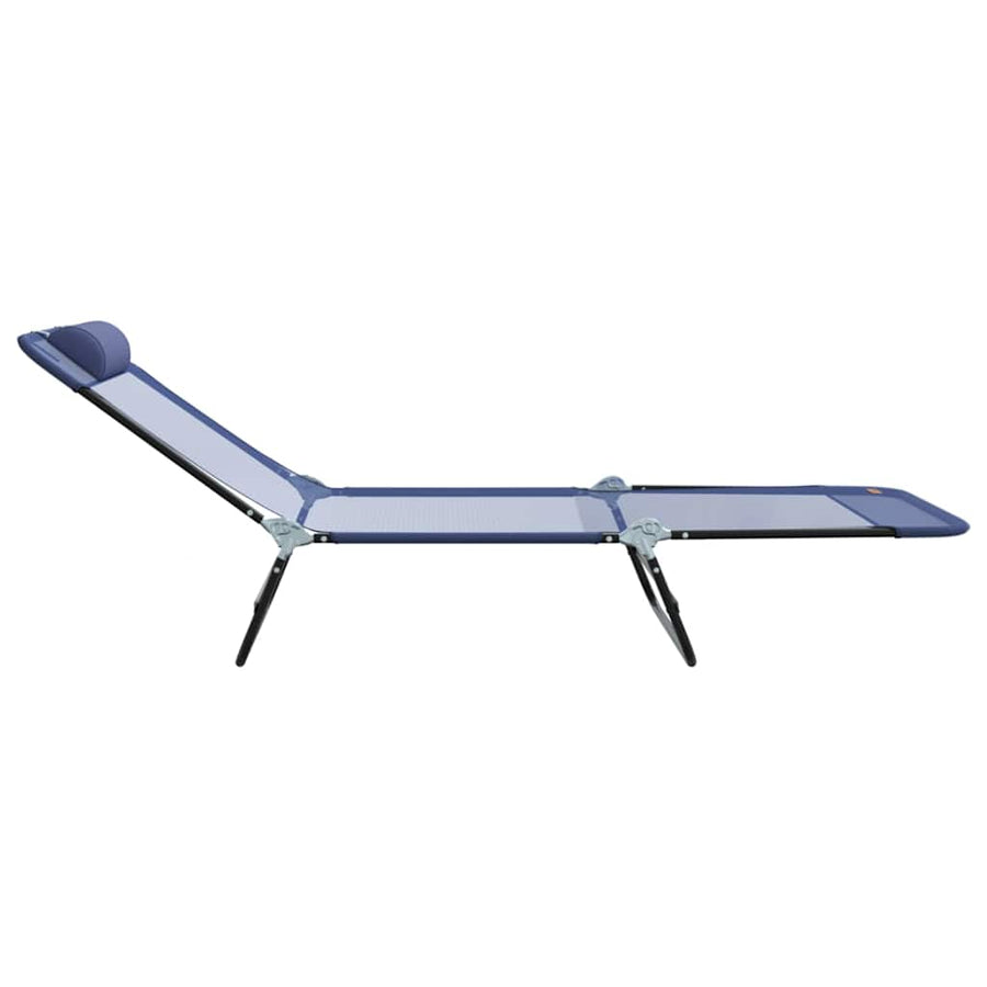 Opvouwbare zonnebed Marineblauw 182 x 55 x 85,5 cm Textileen