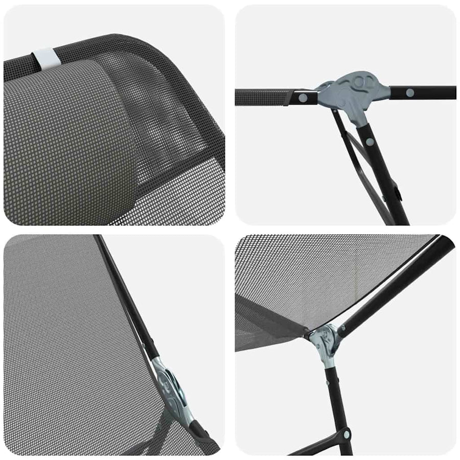 Opvouwbare zonnebed Grijs 182 x 55 x 85,5 cm Textileen