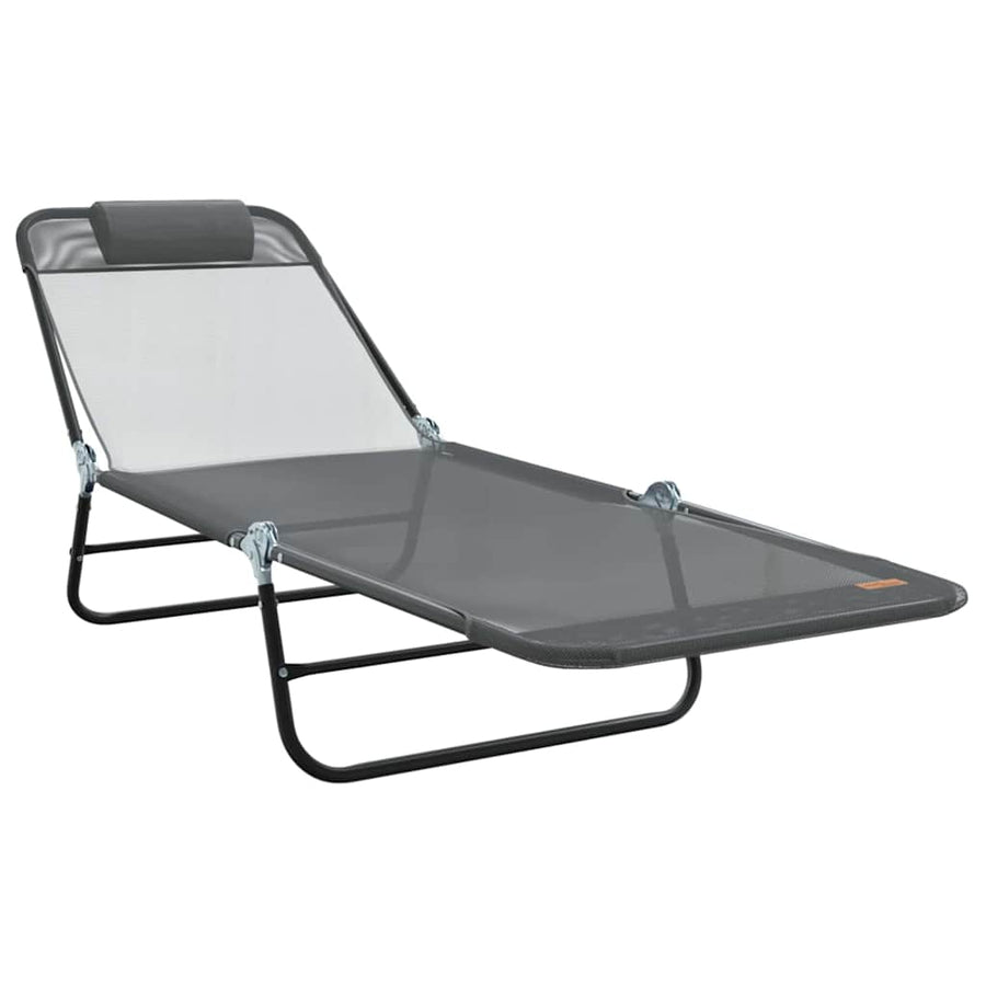 Opvouwbare zonnebed Grijs 182 x 55 x 85,5 cm Textileen