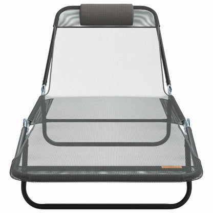 Opvouwbare zonnebed Grijs 182 x 55 x 85,5 cm Textileen