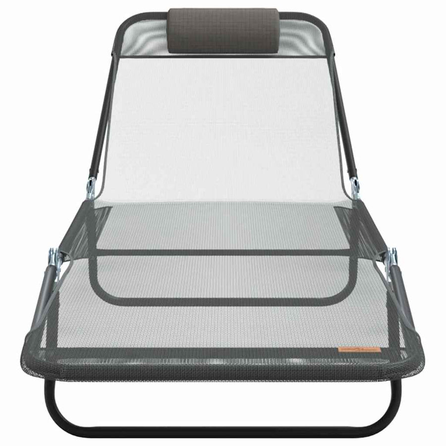Opvouwbare zonnebed Grijs 182 x 55 x 85,5 cm Textileen