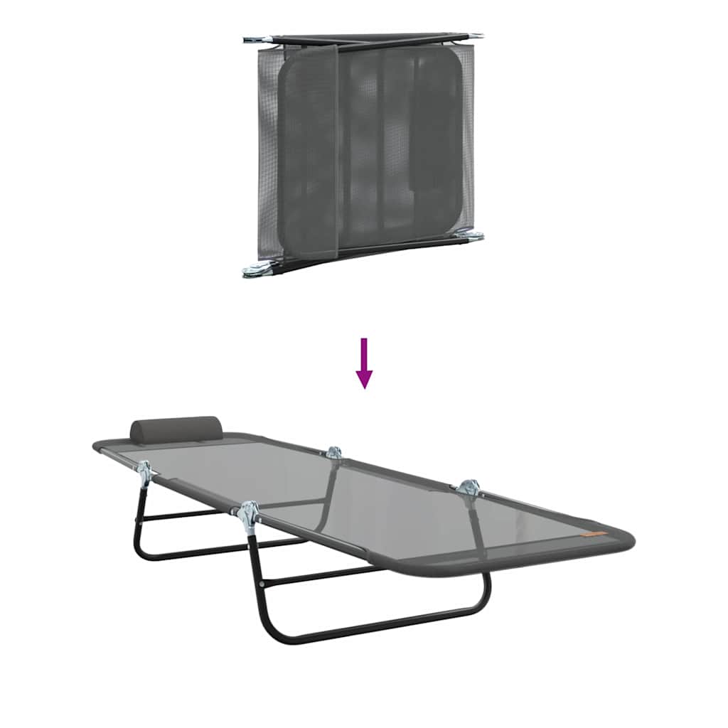 Opvouwbare zonnebed Grijs 182 x 55 x 85,5 cm Textileen