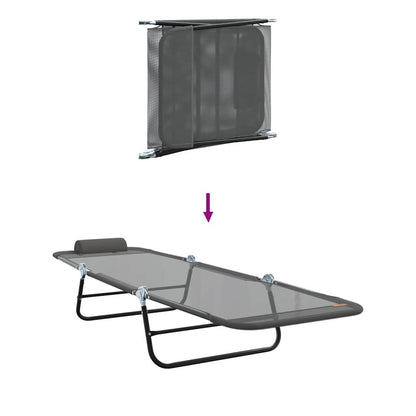 Opvouwbare zonnebed Grijs 182 x 55 x 85,5 cm Textileen