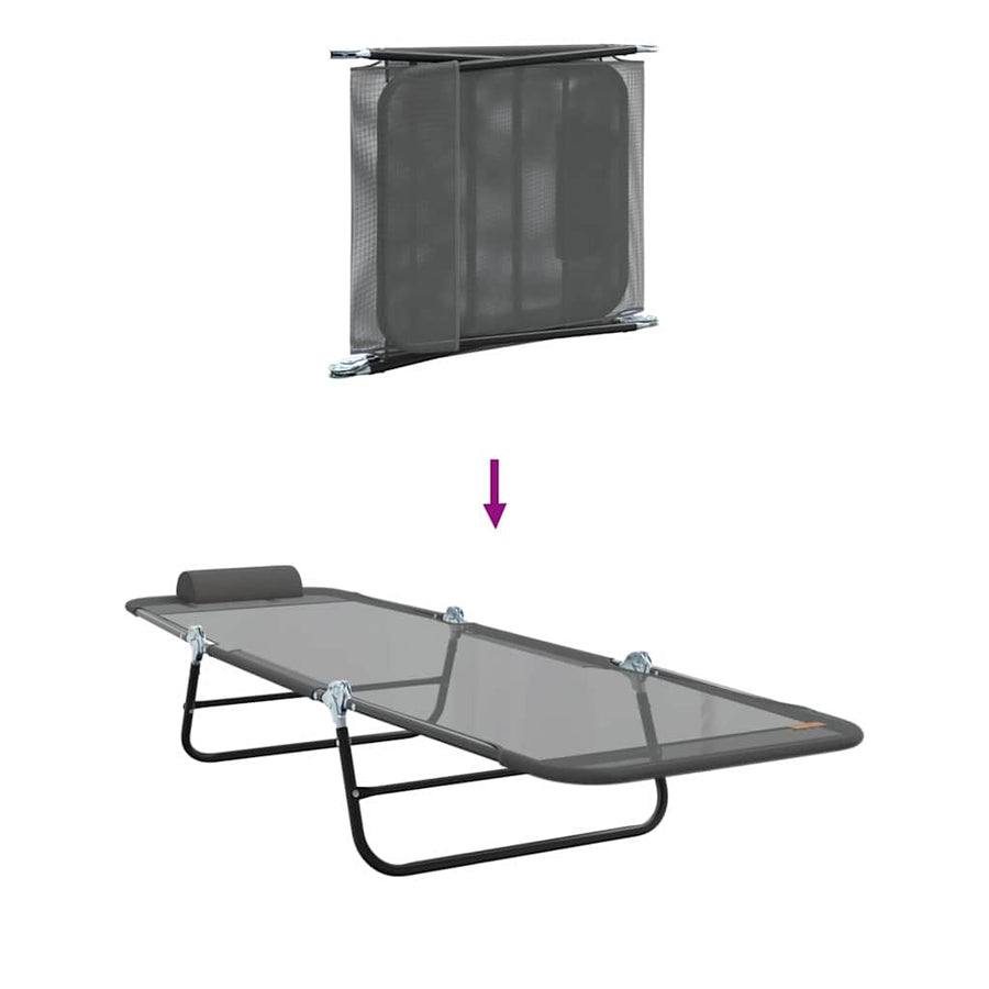 Opvouwbare zonnebed Grijs 182 x 55 x 85,5 cm Textileen