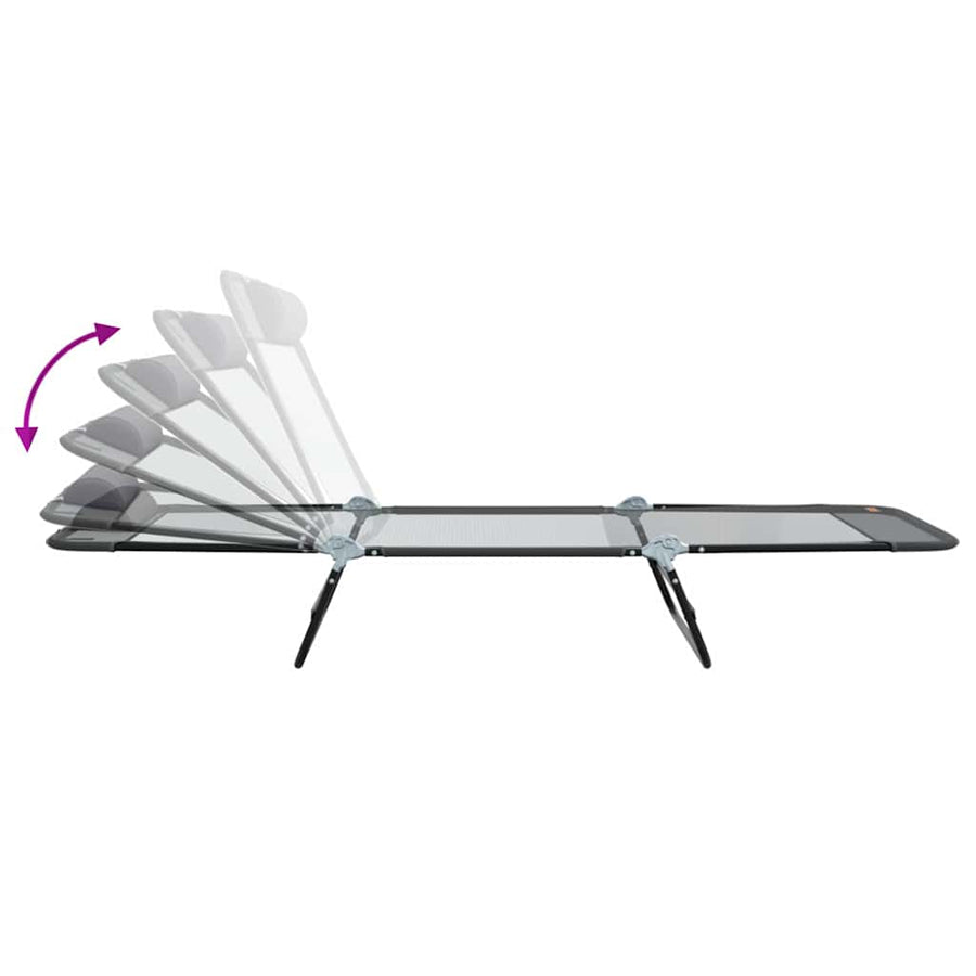 Opvouwbare zonnebed Grijs 182 x 55 x 85,5 cm Textileen